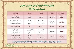 جدول جلسات توجیهی گرایشی